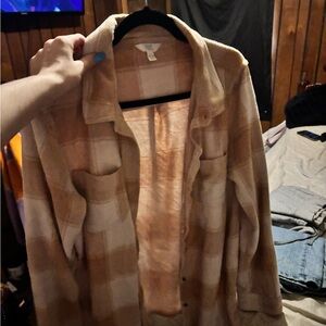 Plaid Jacket - Tan and White